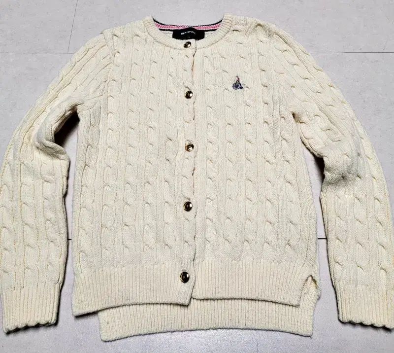 人気SALE，SALE ビーンポールキッズ 130 ケーブル編み カシミアウールニットカーディガン ポール1239 カーディガン