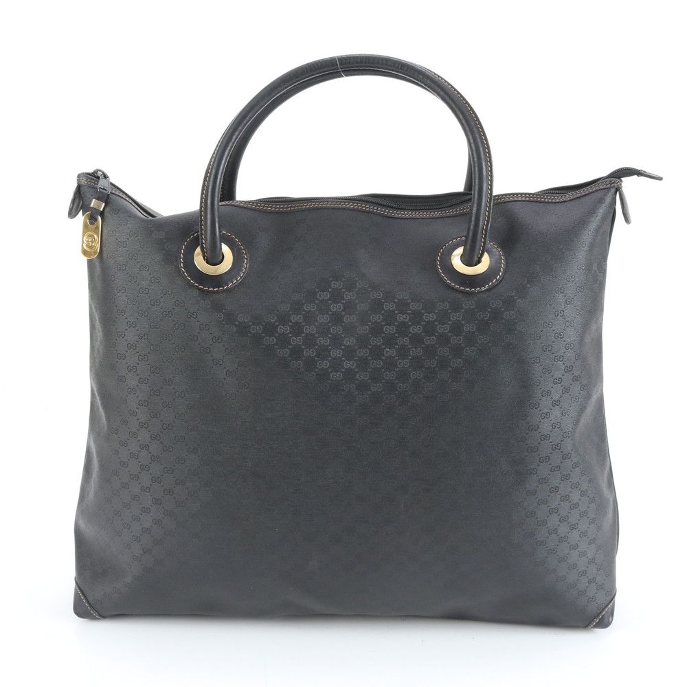 極美品 オールド グッチ マイクロ GG 02-39 レザー トート バッグ