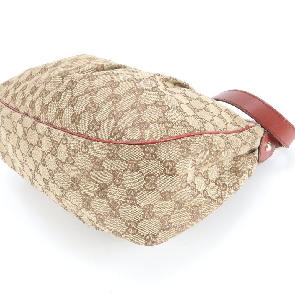 美品 グッチ GG キャンバス スーキー 296834 レザー ショルダー バッグ