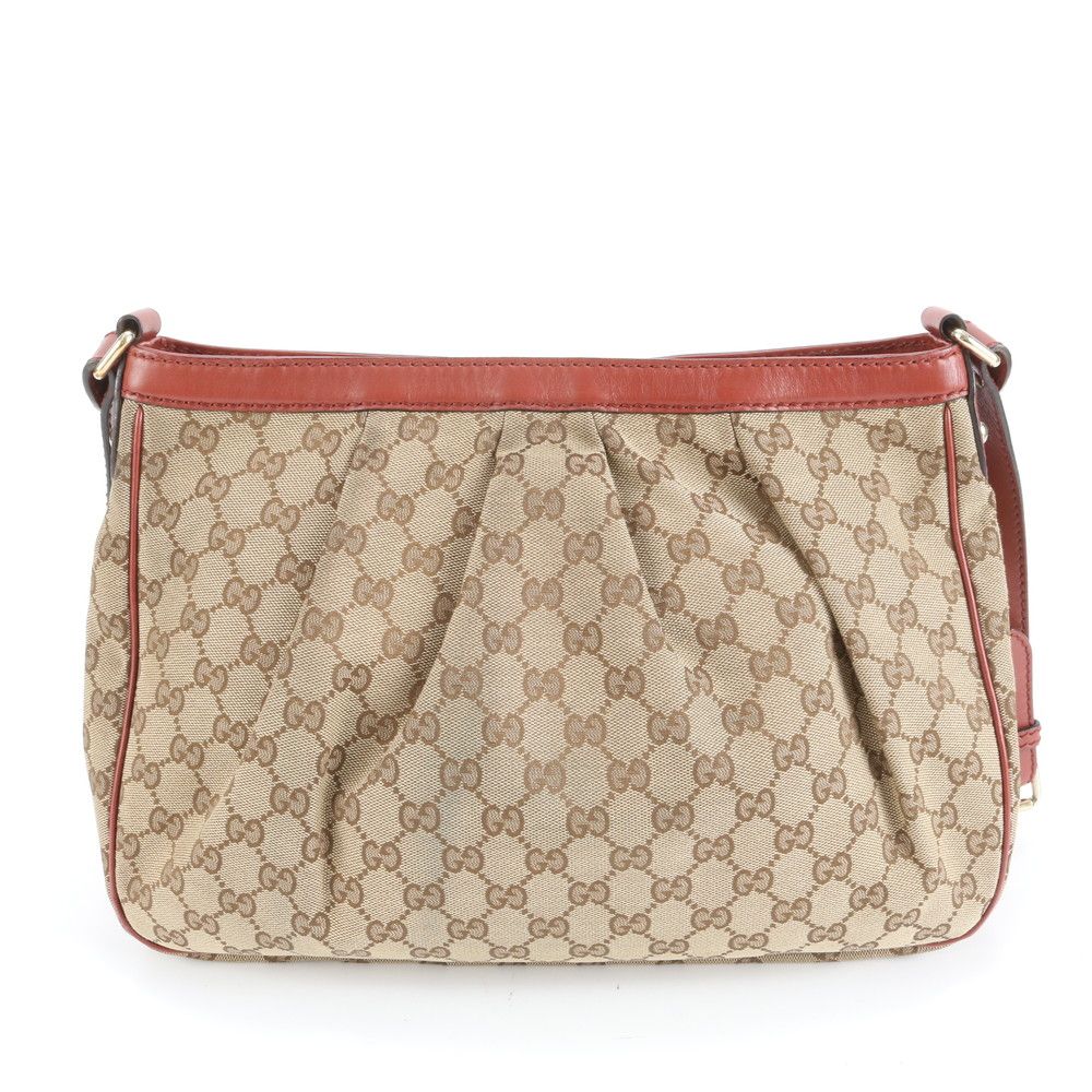 美品 グッチ GG キャンバス スーキー 296834 レザー ショルダー バッグ