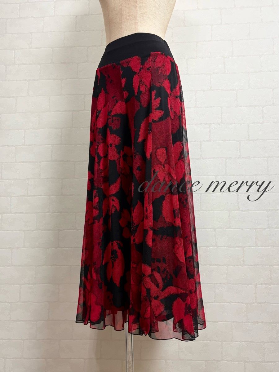 MERRY パンツ セットアップ ツーピース 赤 黒 タンゴ ラテン 衣装 2018 ズボン
