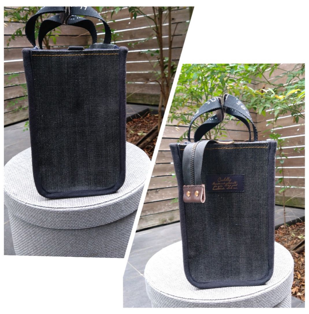 上部ファスナー付きToteBAG⚮̈ デニムリメイクトートバッグ