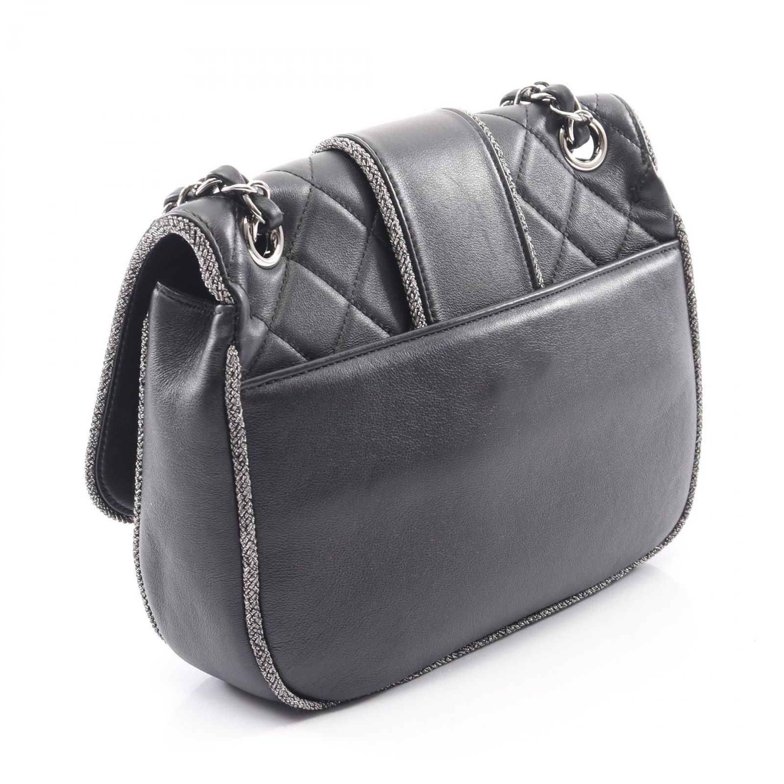 シャネル CHANEL ショルダーバッグ マトラッセ ブラック ラムスキン