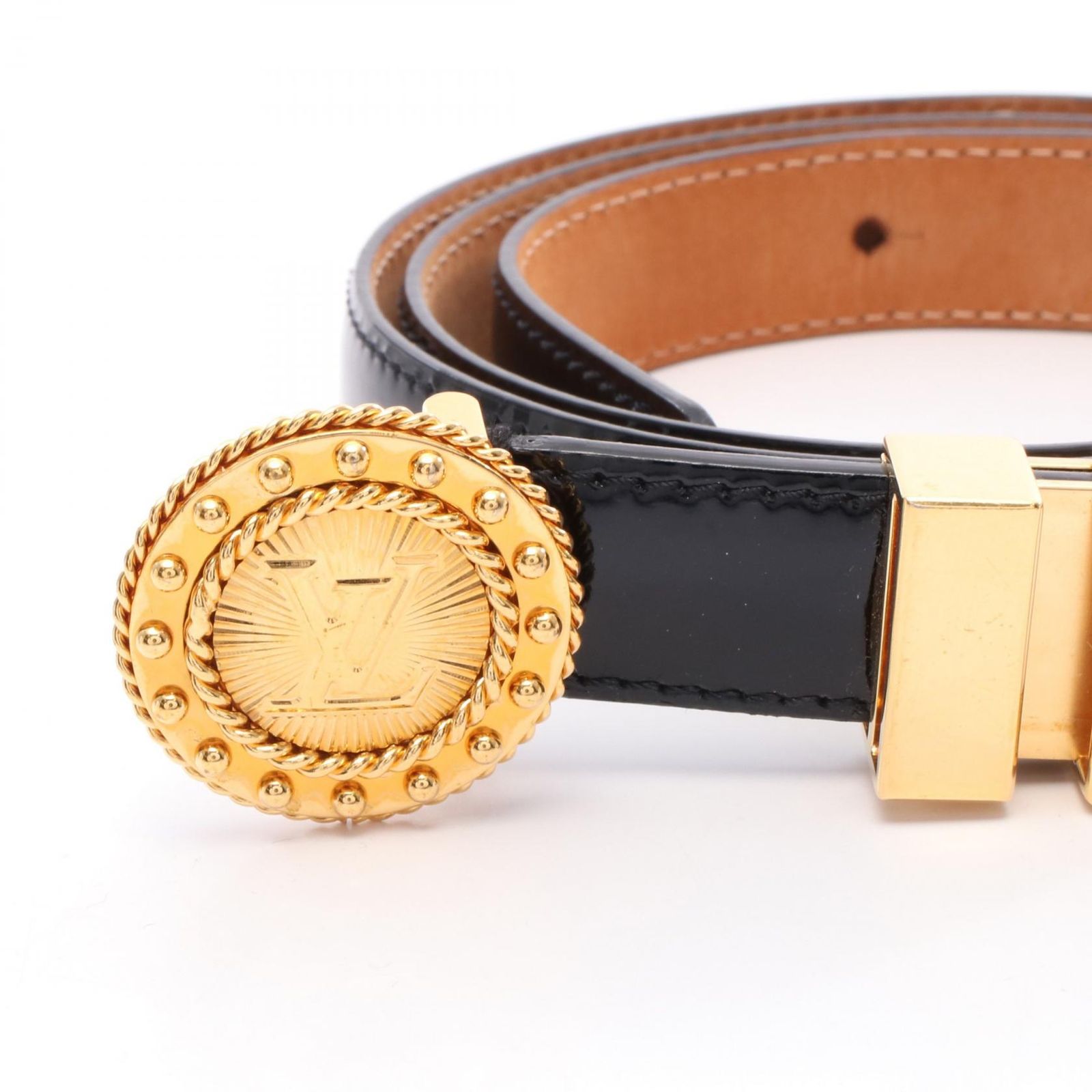 ルイ・ヴィトン LOUIS VUITTON ベルト LVロゴ パテントレザー ベルト