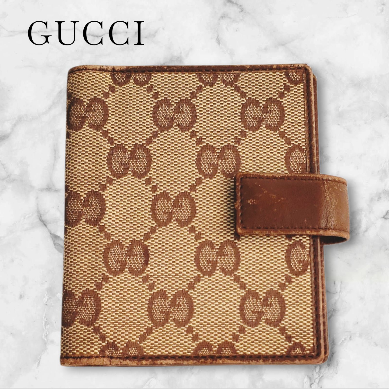 中古【GUCCI】グッチ ミニ手帳カバー 名刺入れ マネークリップにも
