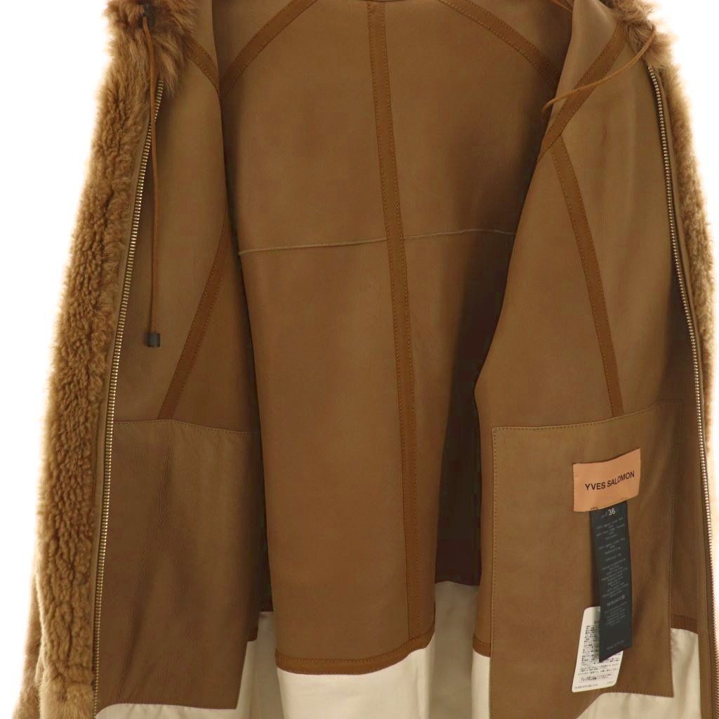 イヴサロモン YVES SALOMON ミックスファー フーデットコート アウター