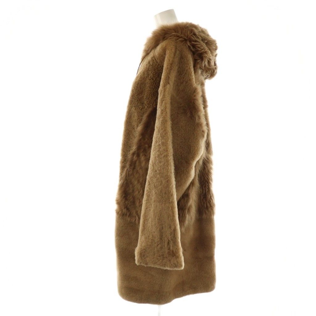 イヴサロモン YVES SALOMON ミックスファー フーデットコート アウター