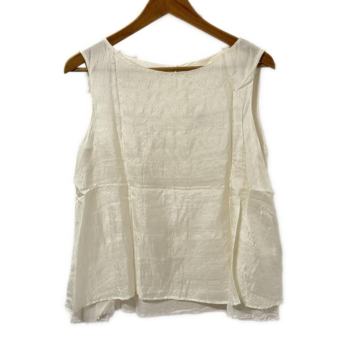 TOUJOURS トゥジュー ノースリーブシャツブラウス サイズF レディース アイボリー シルク