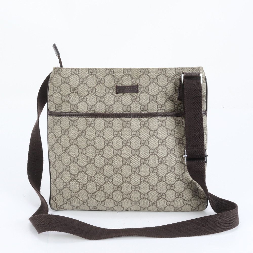 極美品 グッチ GGスプリーム 141626 レザー ショルダーバッグ 斜め掛け