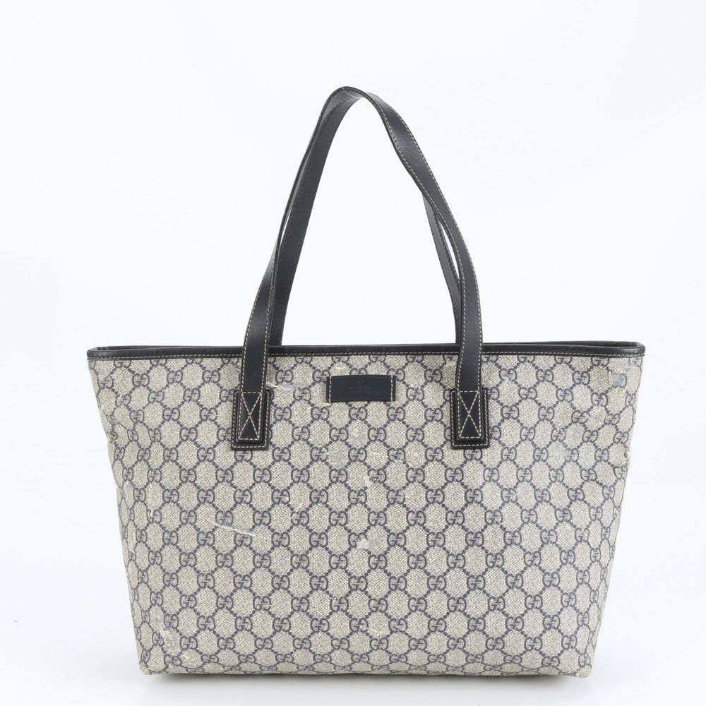 美品 グッチ GGスプリーム 211137 レザー トート バッグ ショルダー