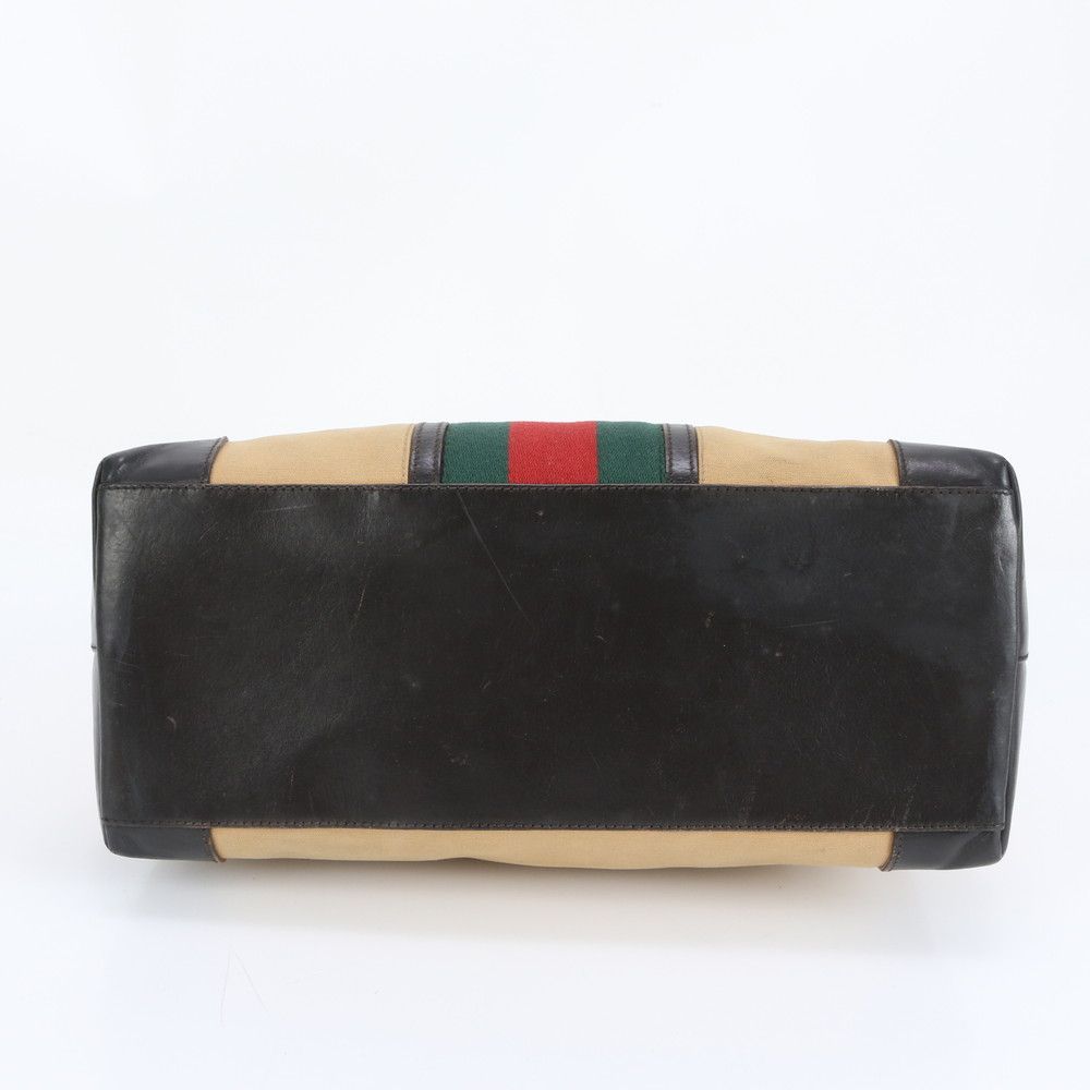 極美品 グッチ シェリー ライン 002 1121 レザー キャンバス トート
