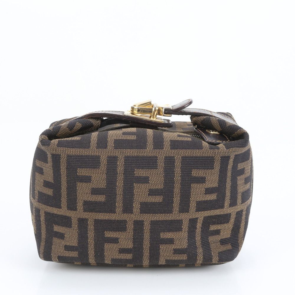 ちゃむち■美品■FENDIフェンディズッカ　アクセサリーポーチハンドバック 極美品 ヴィンテージ フェンディ ズッカ ポーチ レザー ミニ