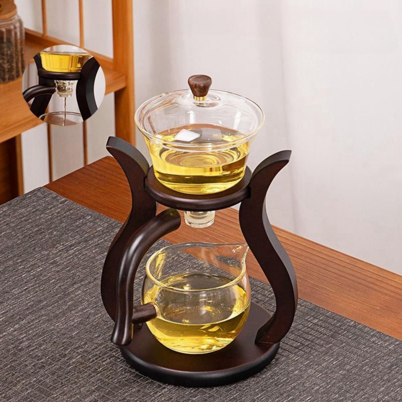 ティーポット ガラス 耐熱 湯呑み 茶こし 半自動ティーセット 茶器セット カップ 煎茶道具 紅茶 緑茶 日本茶 中国茶 台湾茶 花茶 ほうじ茶 茶道具 ch 41