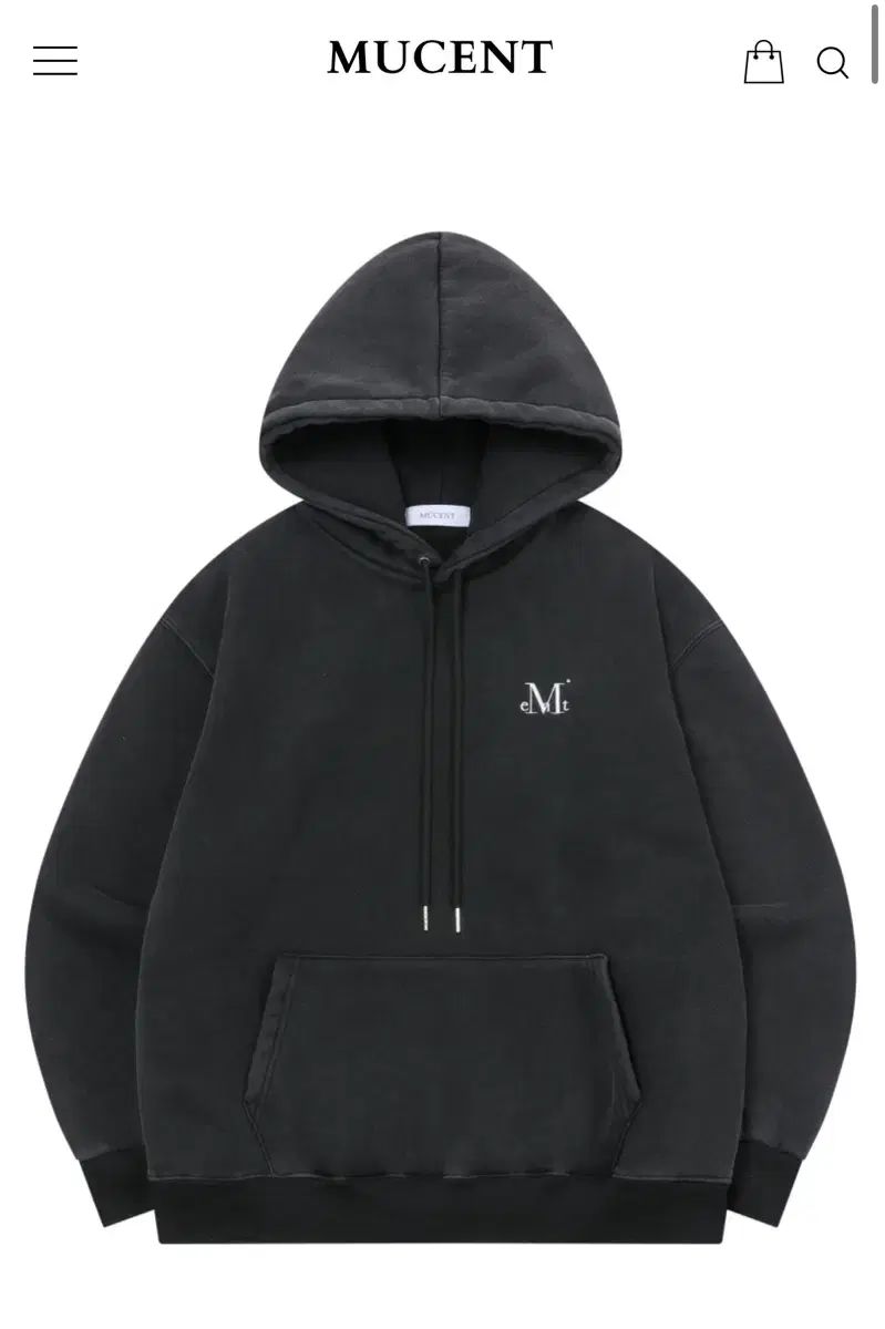 MUCENT(ムセント) シグネチャー ロゴ フーディー Tシャツ PIGMENT ブラック