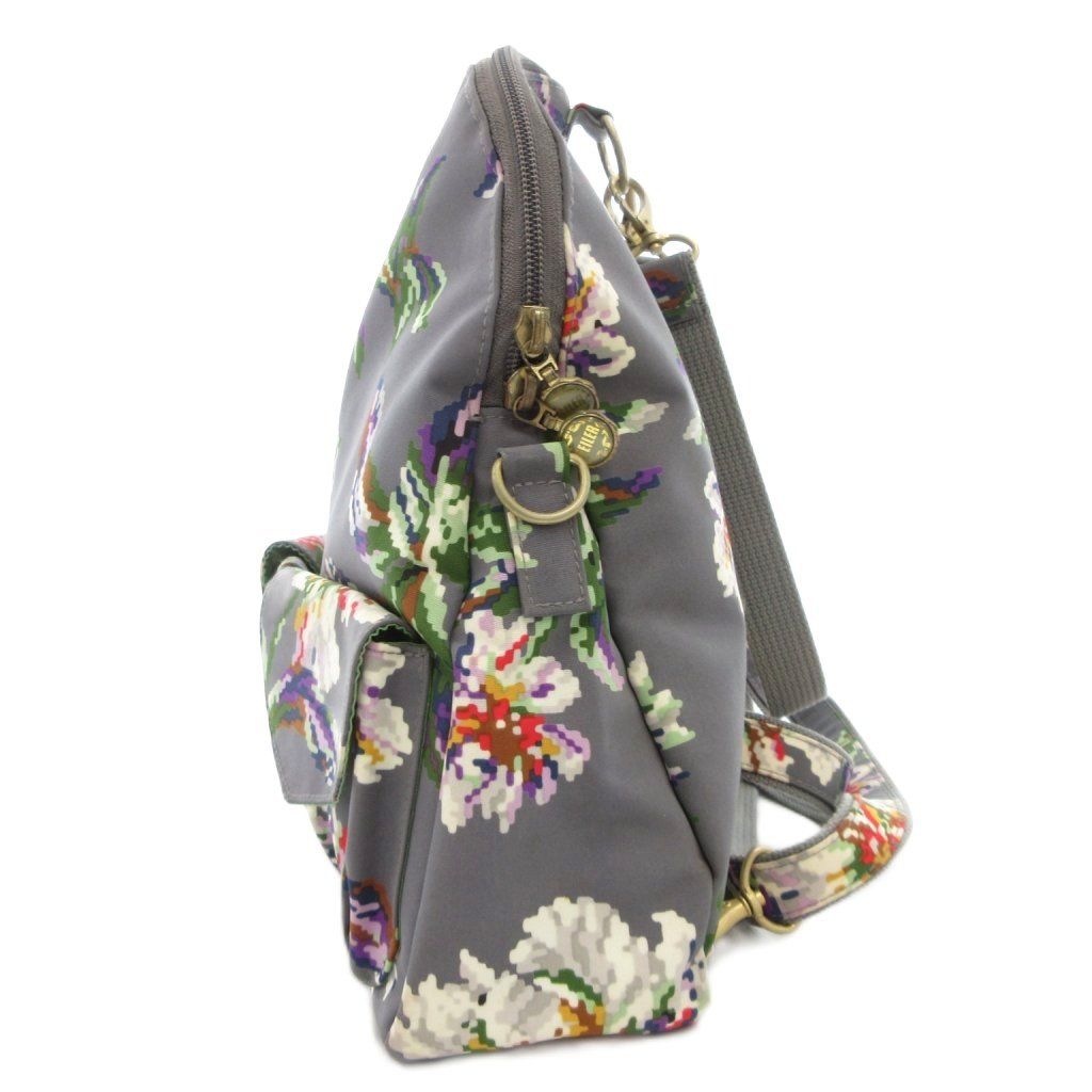 フェイラー FEILER リュックサック デイパック ナイロン 花柄 グレー