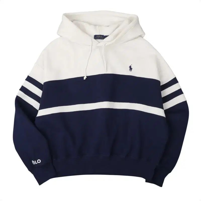 ポロ ラルフローレン ネイビー ストライプ 白 フーディー