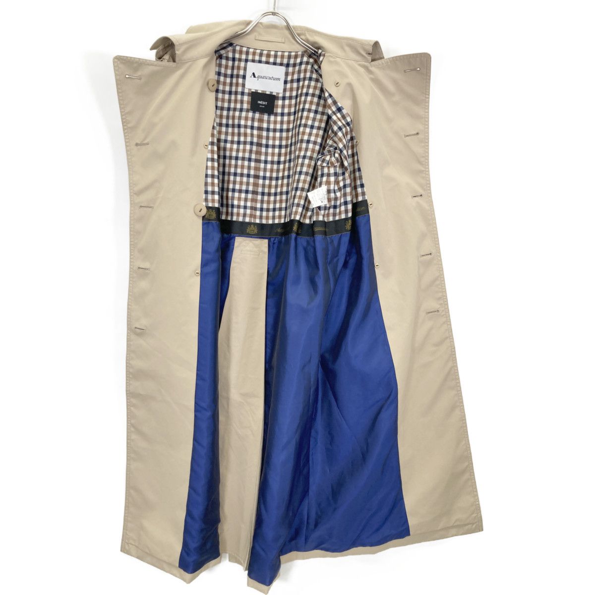Aquascutum アクアスキュータム ×INEDIT ﾍﾞｰｼﾞｭ ﾄﾚﾝﾁｺｰﾄ 8 - メルカリ