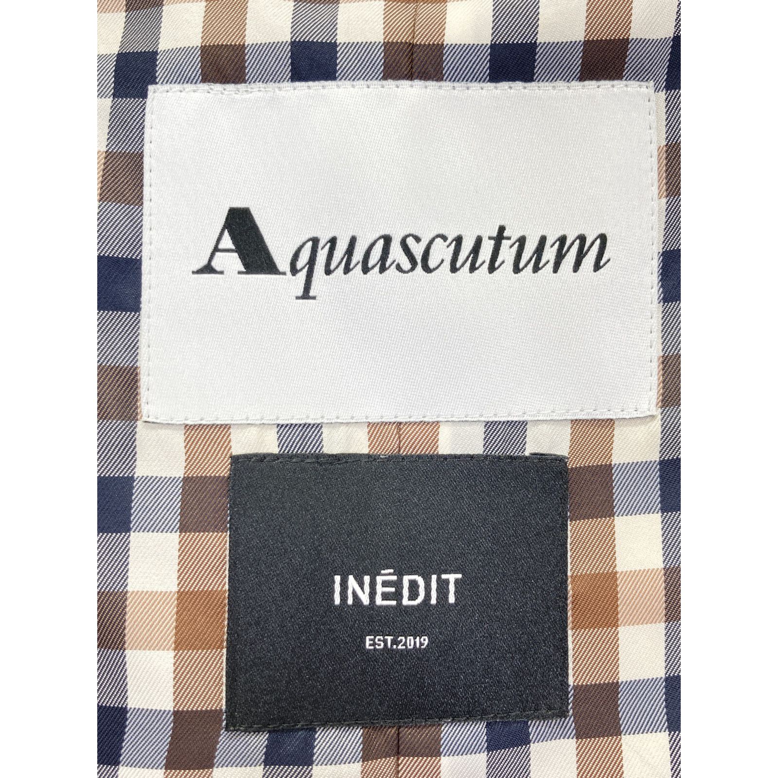 Aquascutum アクアスキュータム ×INEDIT ﾍﾞｰｼﾞｭ ﾄﾚﾝﾁｺｰﾄ 8 - メルカリ