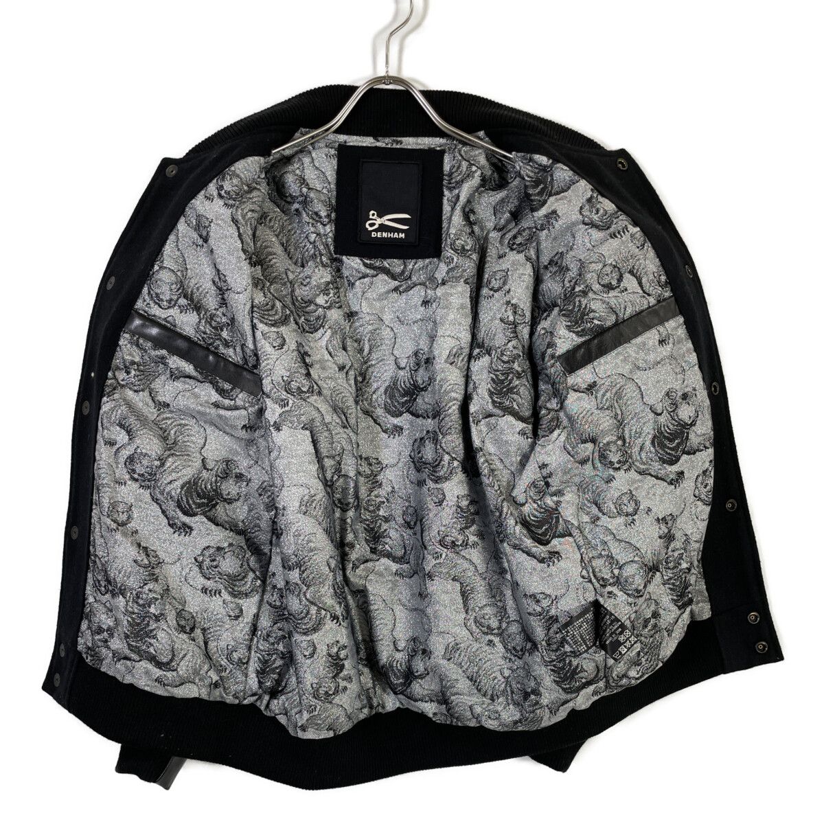 DENHAM デンハム 01-21-10-20-870 裏地ﾗﾒﾀｲｶﾞｰ柄 ﾚｻﾞｰ切替 ｽﾀｼﾞｬﾝ S