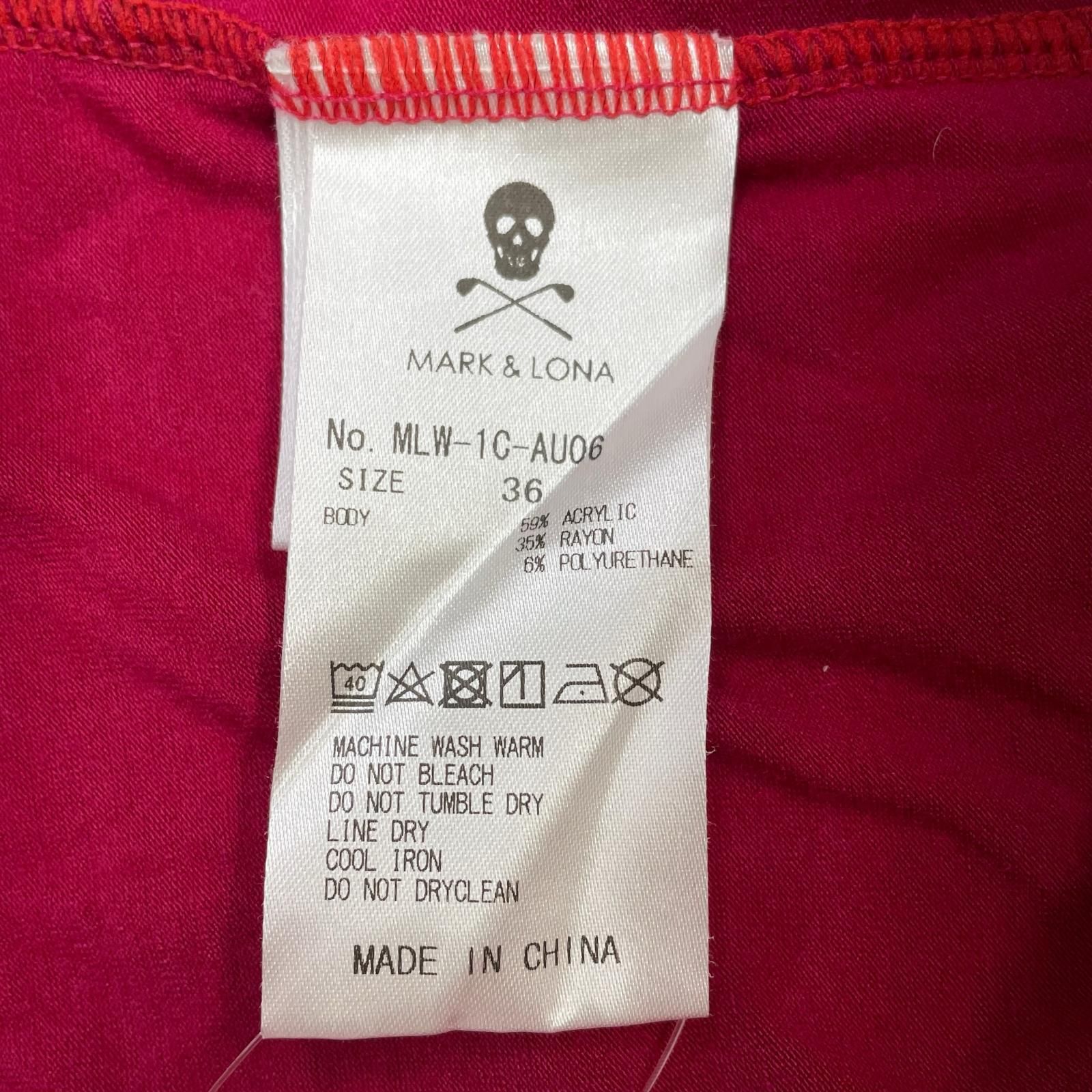 中古 レディース マークアンドロナ MARK&LONA 長袖シャツ 36(S) 赤系