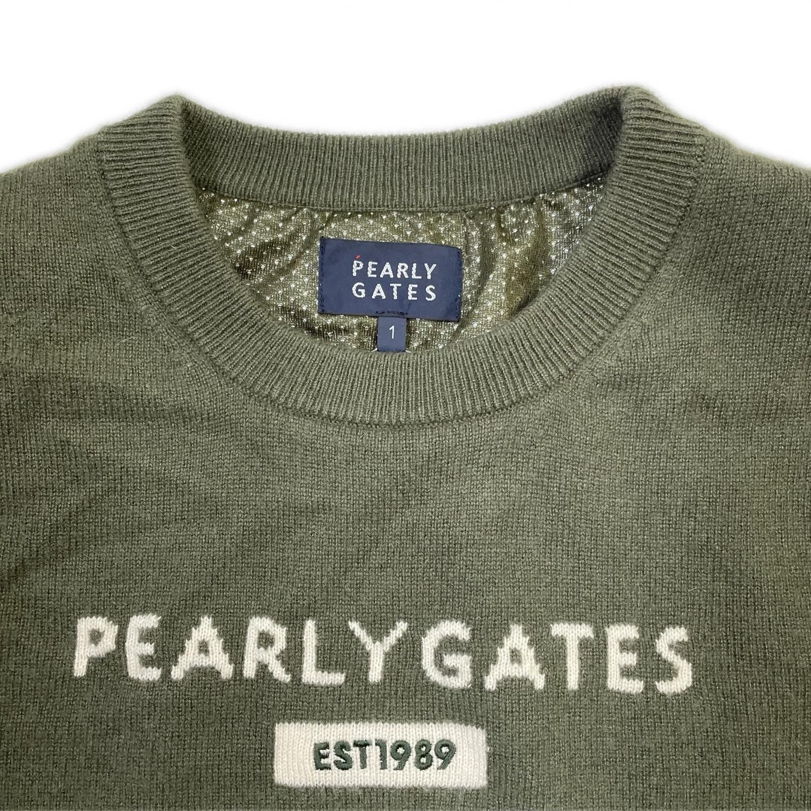 Pearlygates パーリーゲイツ　カシミア混　ニット　セーター　カーキ　6 中古 レディース パーリーゲイツ PEARLY GATES セーター 1(M) カーキ
