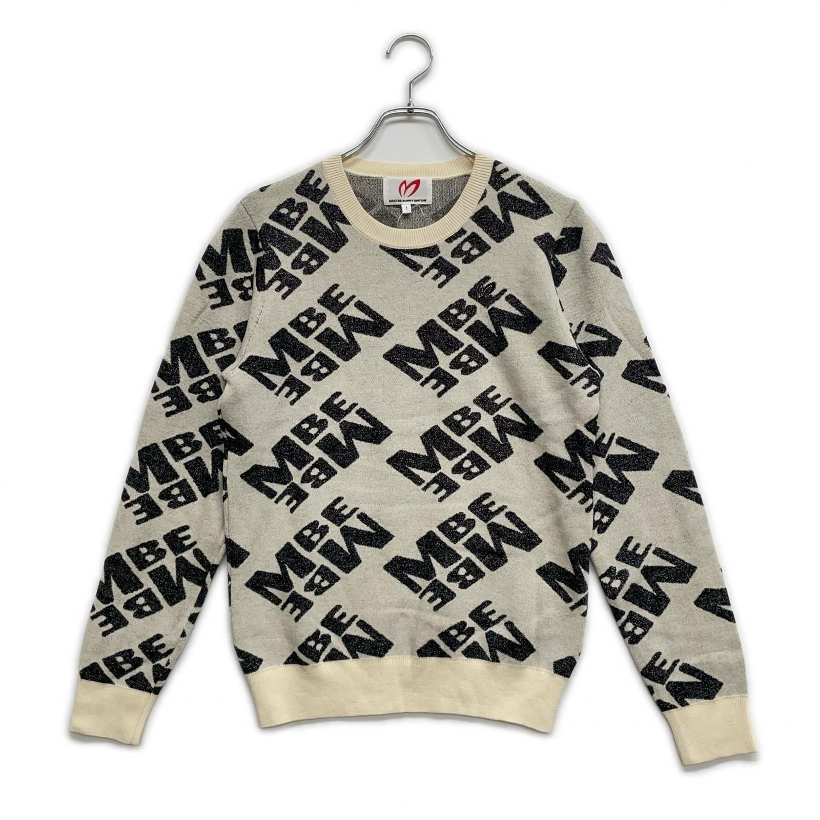 レディース マスターバニーエディション MASTER BUNNY EDITION ニット 1 M 白 黒 ラメ入セーター クルーネック