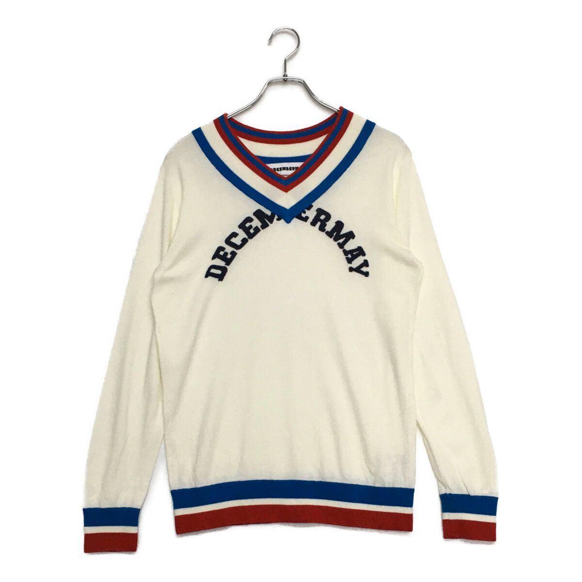 メンズ ディセンバーメイ DECEMBERMAY セーター M 白 ホワイト Vネック