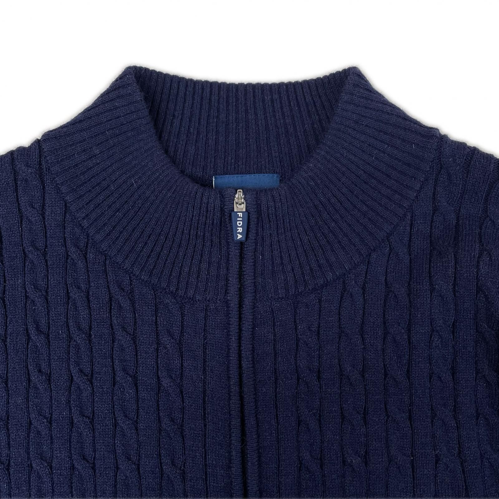 中古 メンズ フィドラ FIDRA セーター M 紺 ネイビー 長袖 ハーフ