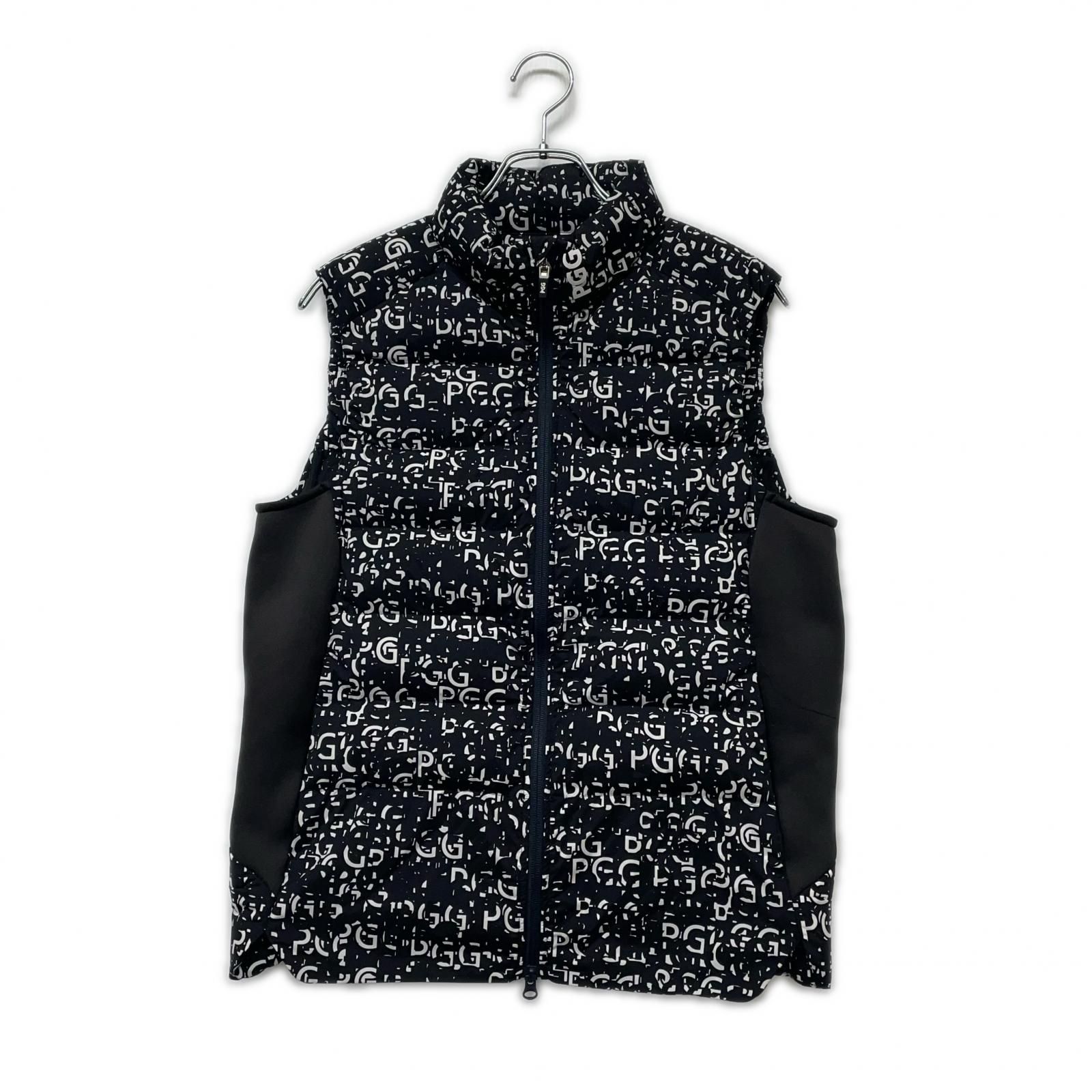 PGG パーリーゲイツ ピージージー パテッド ベスト 中綿ベスト ネイビー 4 新品】PGGパーリーゲイツ 中綿ベスト ネイビー×白 背面ロゴ レディース