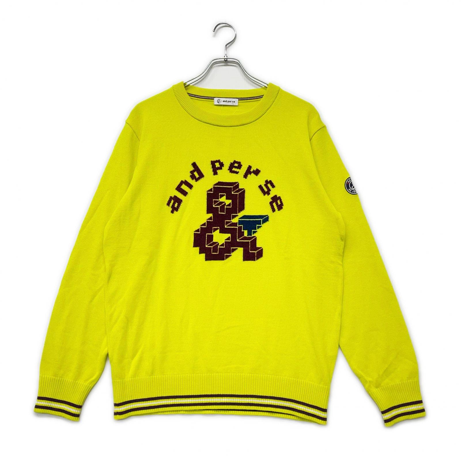 メンズ アンパスィ and per se セーター L 黄色 イエロー クルーネック