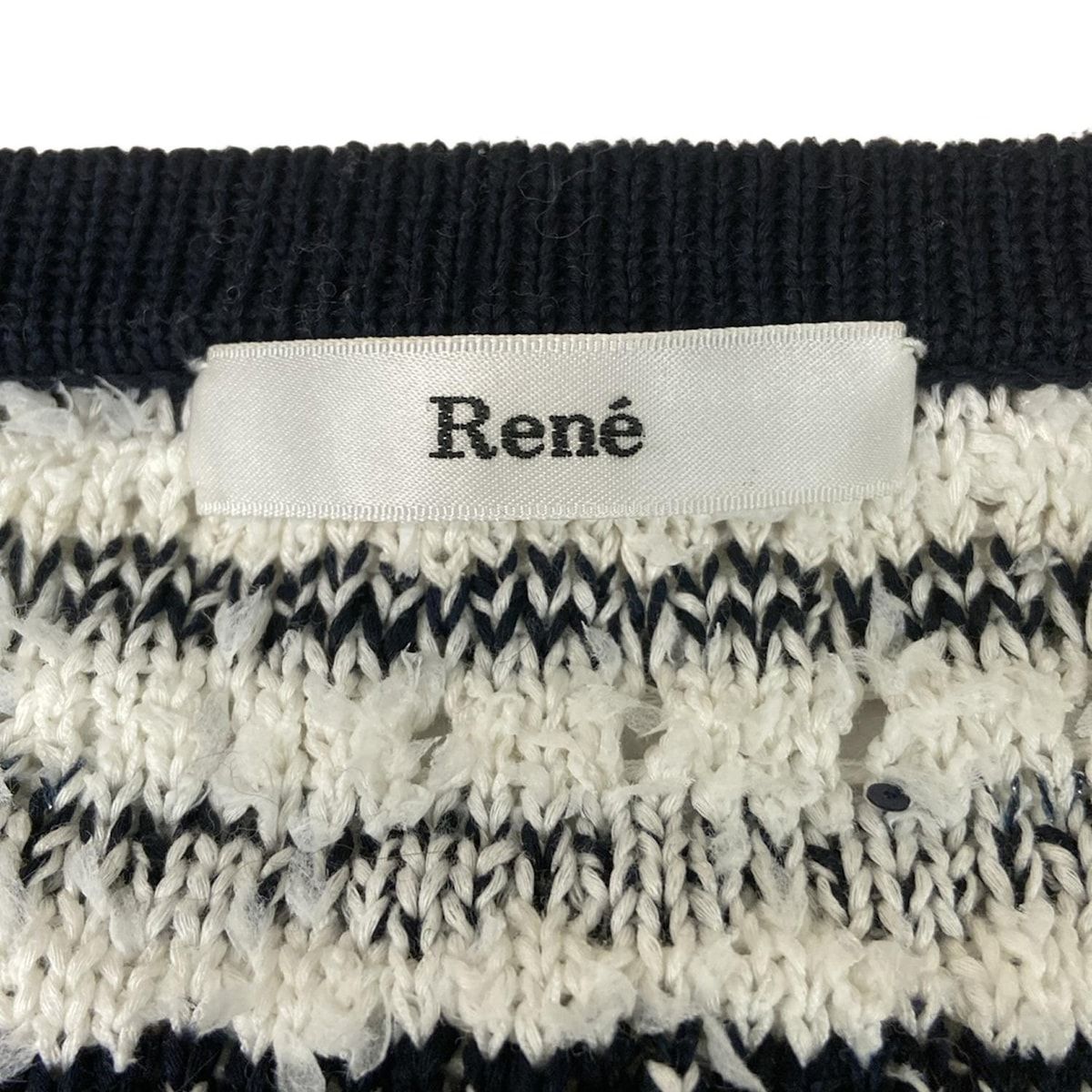 Rene(ルネ) ジャケット サイズ34 S レディース - 白×ネイビー 長袖