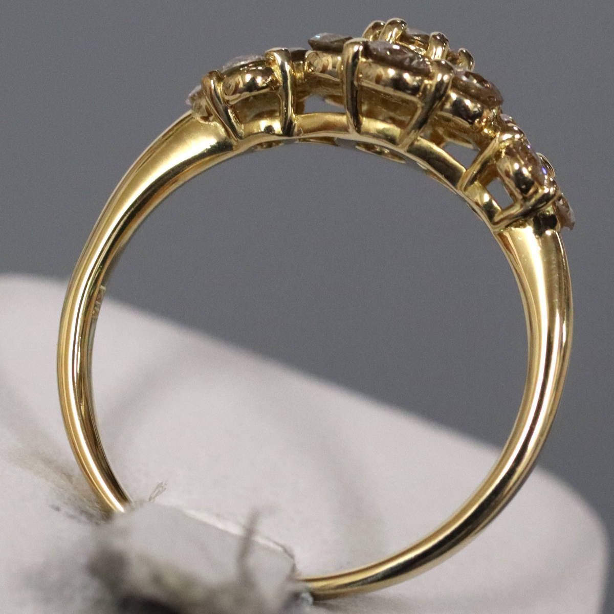 K18ダイヤモンドリング フラワーモチーフ D1.00 3.4g #13 - メルカリ