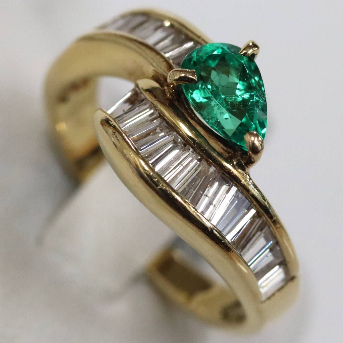 K18エメラルドダイヤモンドリング E0.50 D0.85 4.4g #9.5 - メルカリ