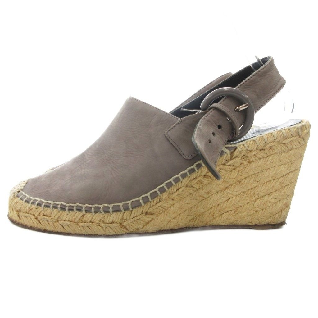 セリーヌ CELINE サンダル ストラップサンダル ウェッジソール 38 グレー ベージュ IU GY 18