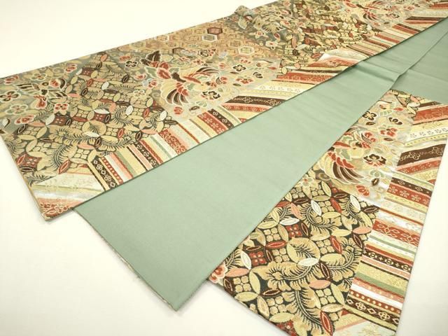 平和屋着物▽六通柄袋帯 唐織 名物裂 金銀糸 正絹 逸品 DAAZ6083fe