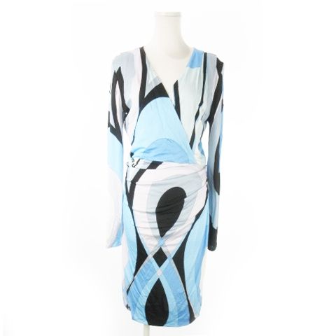 エミリオプッチ EMILIO PUCCI カシュクールワンピース ミモレ ロング