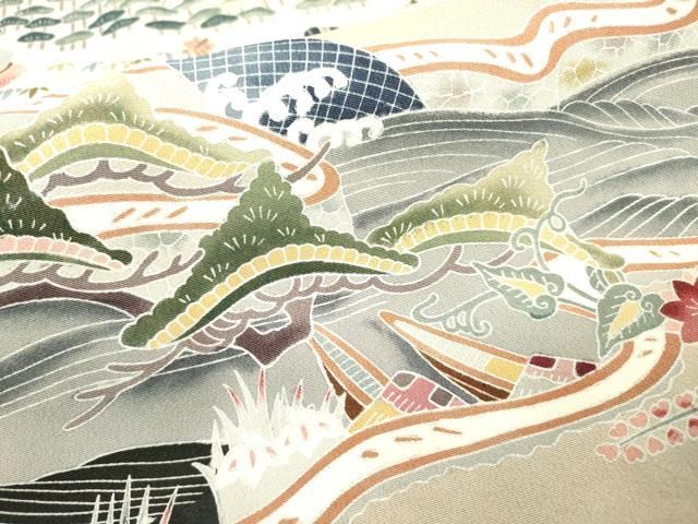 平和屋着物□豪華黒留袖 友禅 作家物 風景文 正絹 逸品 DAAZ6235fe