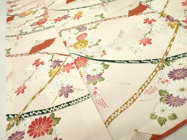 平和屋着物●上質な小紋　雪輪花文　正絹　逸品　AABD6214cs 平和屋着物○上質な小紋 雪輪花文 正絹 逸品 AABD6214cs 平和屋着物