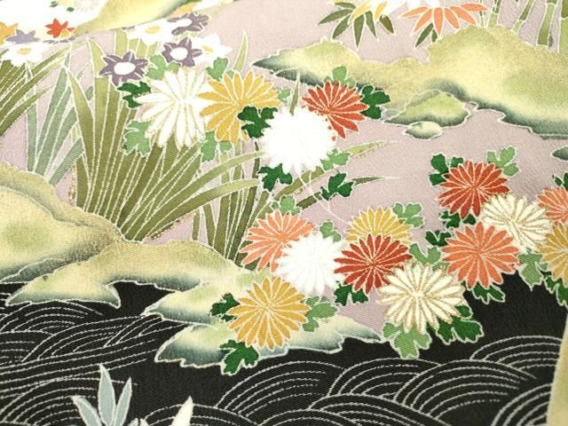 平和屋着物□豪華黒留袖 風景花文 金彩 正絹 逸品 DAAZ6248fe - メルカリ