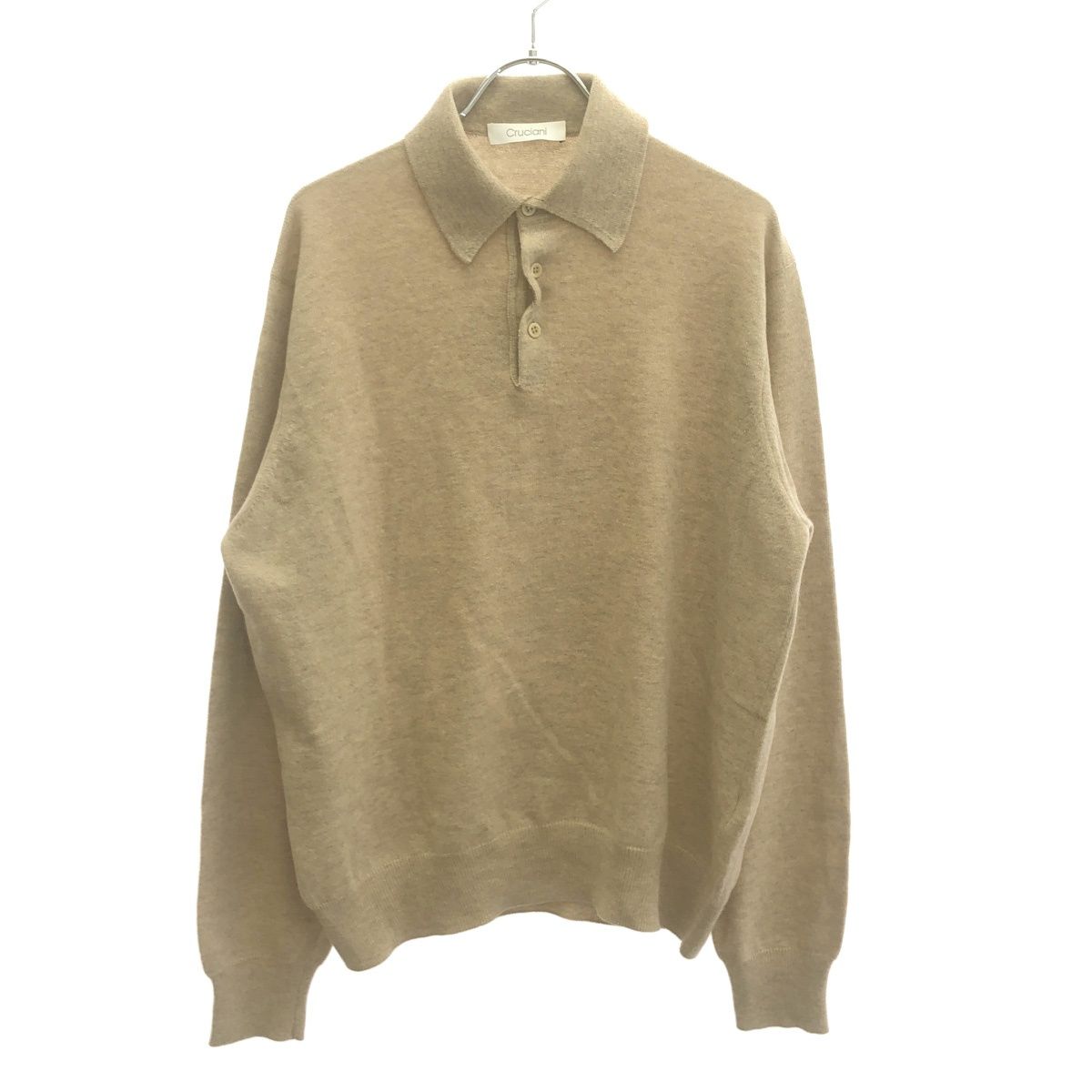Cruciani クルチアーニ　ベージュ ポロシャツ ニット　48サイズ cruciani クルチアーニ カシミヤニットポロシャツ ベージュ 48 - メルカリ