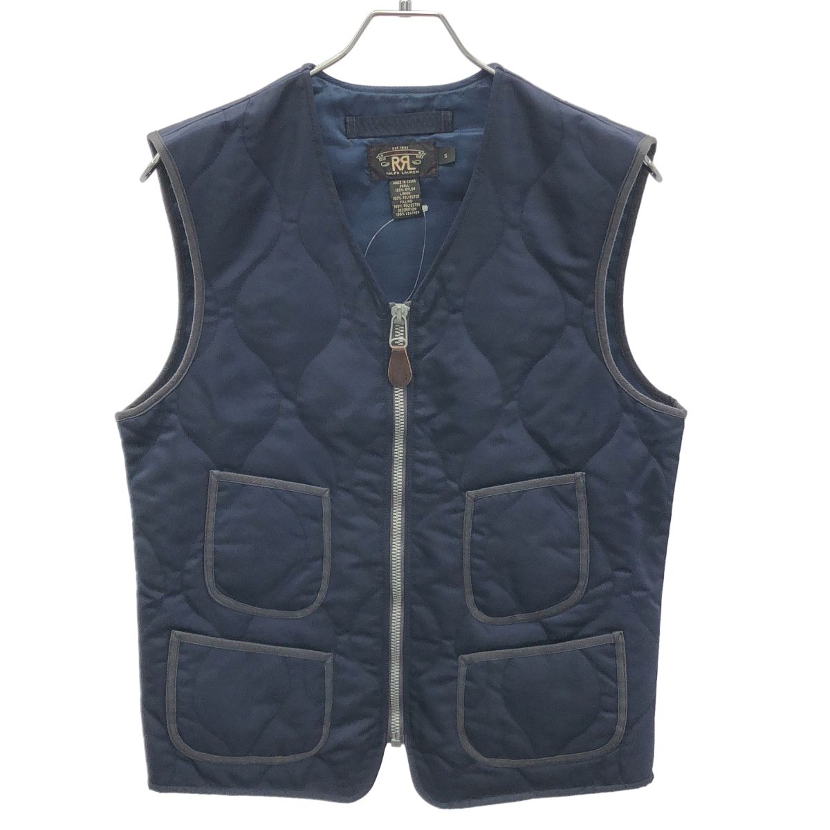 RRL ダブルアールエル キルティングベスト ミリタリー RRL ダブルアールエル ジップアップキルティングベスト ネイビー S