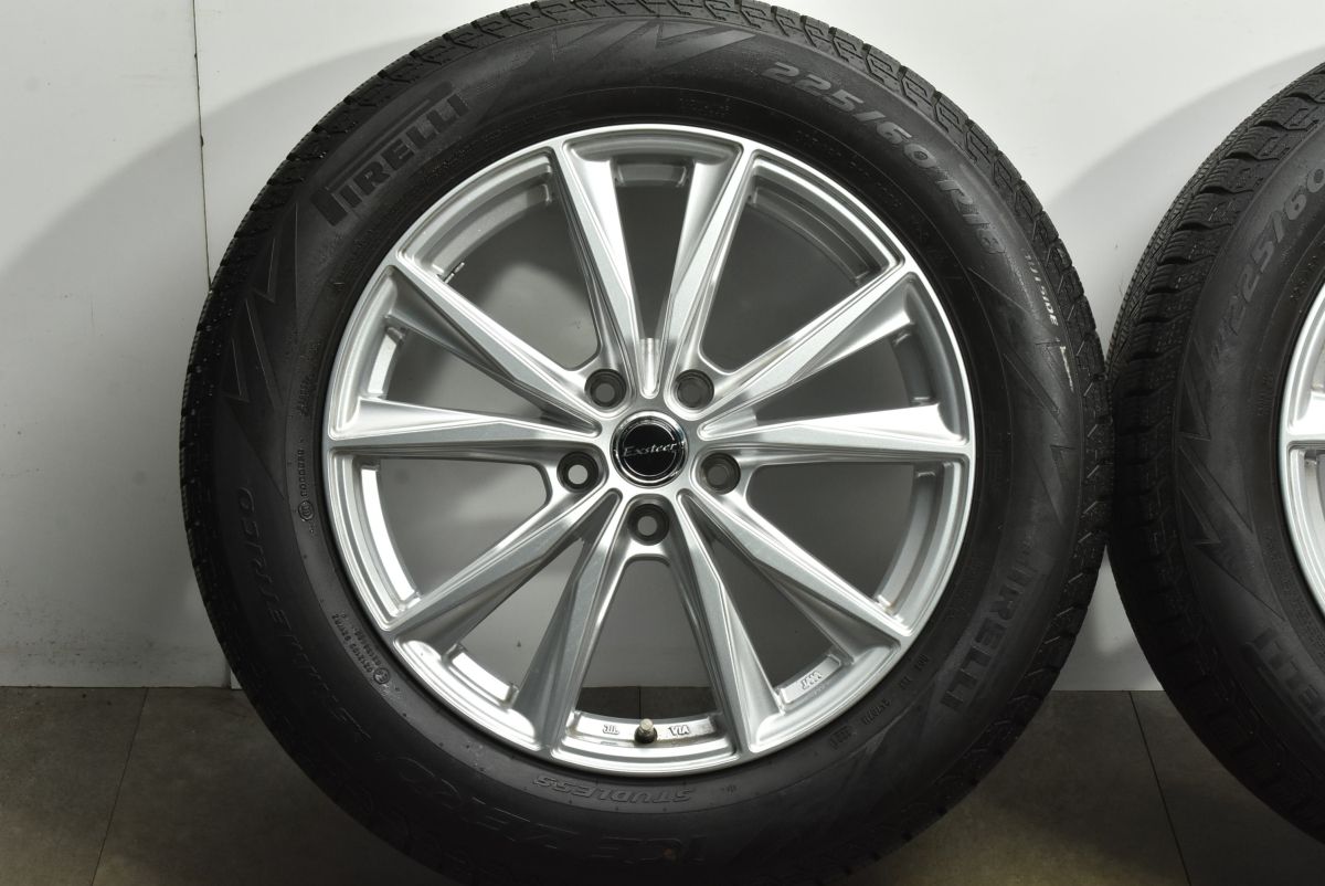  Exsteer 18 in 7 J 38 PCD 114 3 ピレリ アイスゼロアシンメトリコ 225 60 R レクサスNX ハリアー T 32エクストレイル アウトバック 18インチ タイヤ ホイールセット
