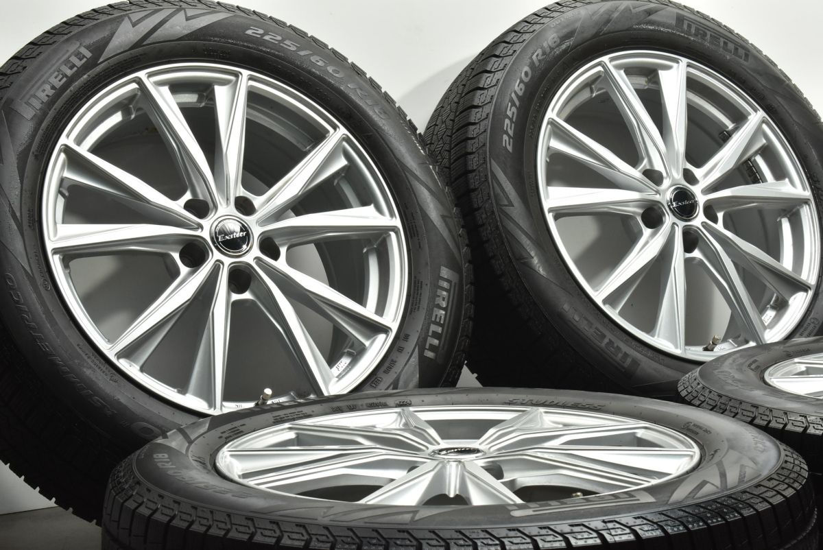 Exsteer 18 in 7 J 38 PCD 114 3 ピレリ アイスゼロアシンメトリコ 225 60 R レクサスNX ハリアー T 32エクストレイル アウトバック