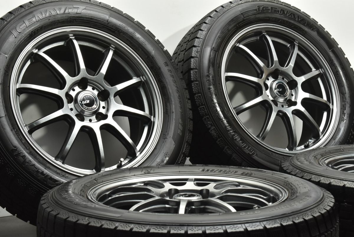 バリ溝 美品】LCZ 17in 7J +38 PCD114.3 グッドイヤー アイスナビ7 225