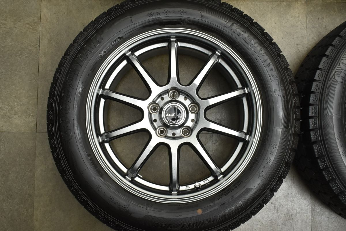  バリ溝 LCZ 17 in 7 J 38 PCD 114 3 グッドイヤー アイスナビ7 225 60 R アルファード カローラクロス エルグランド CX 30 17インチ タイヤ ホイールセット