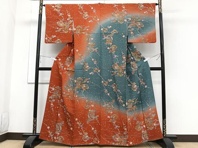 平和屋着物□訪問着 源氏車吉祥花文 暈し染め 金彩 正絹 逸品