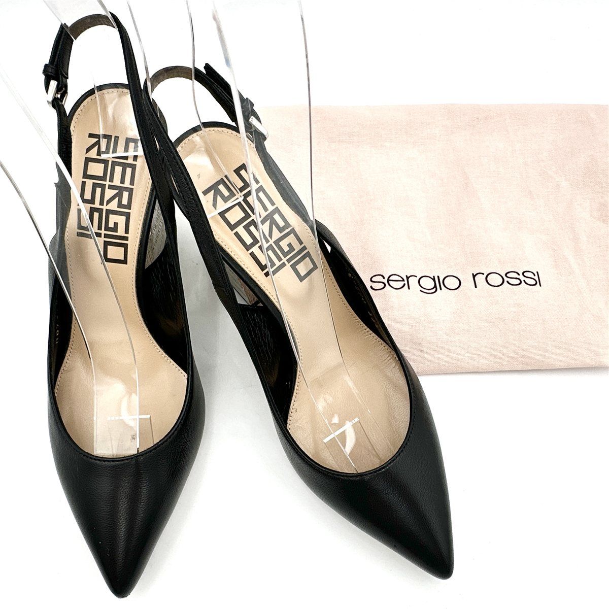 □希少・新品級□ Sergio Rossi ミュール 本革 ポインテッドトゥ