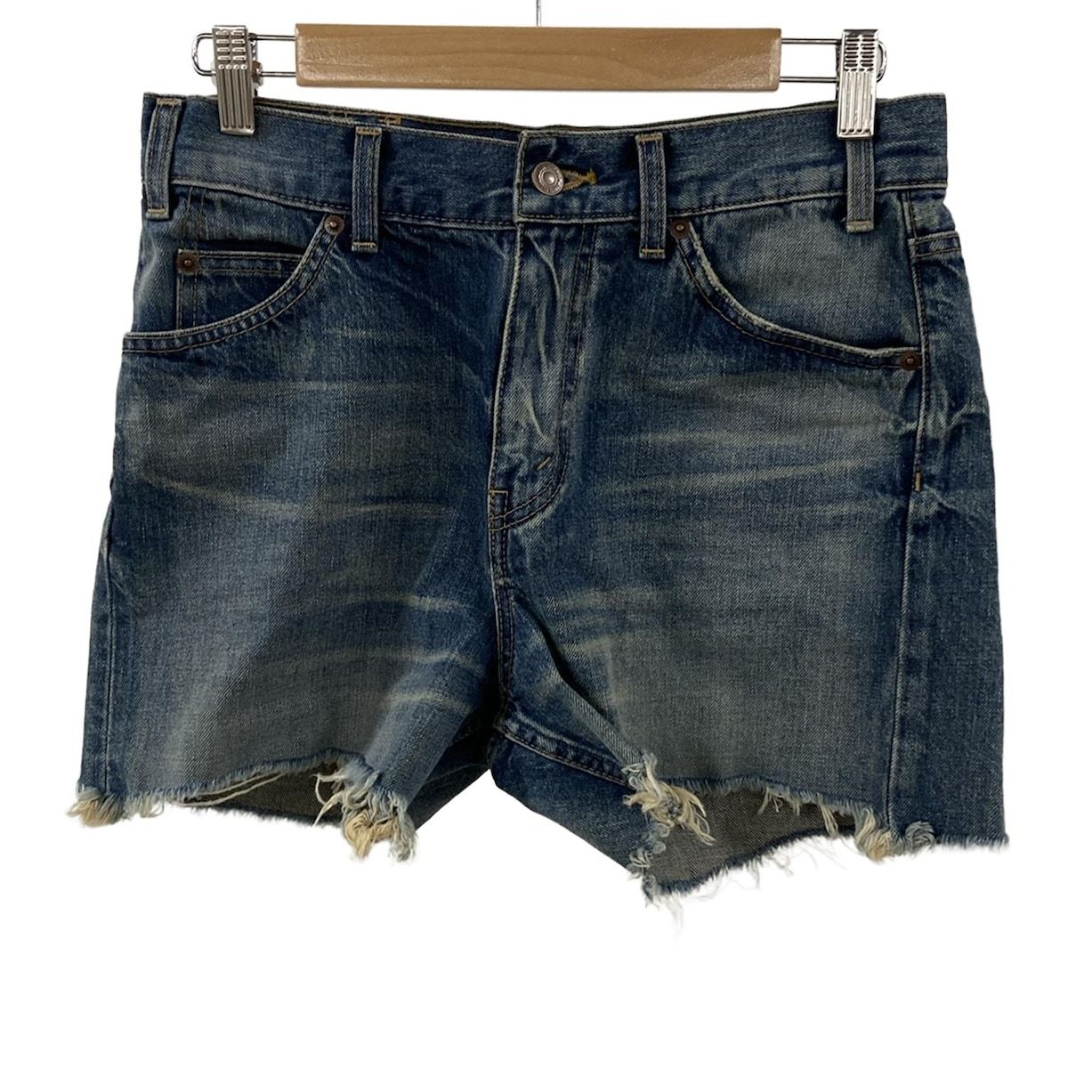 CELINE セリーヌ ジーンズ サイズ25 XS レディース - ネイビー ショート ひざ上丈 ダメージ加工