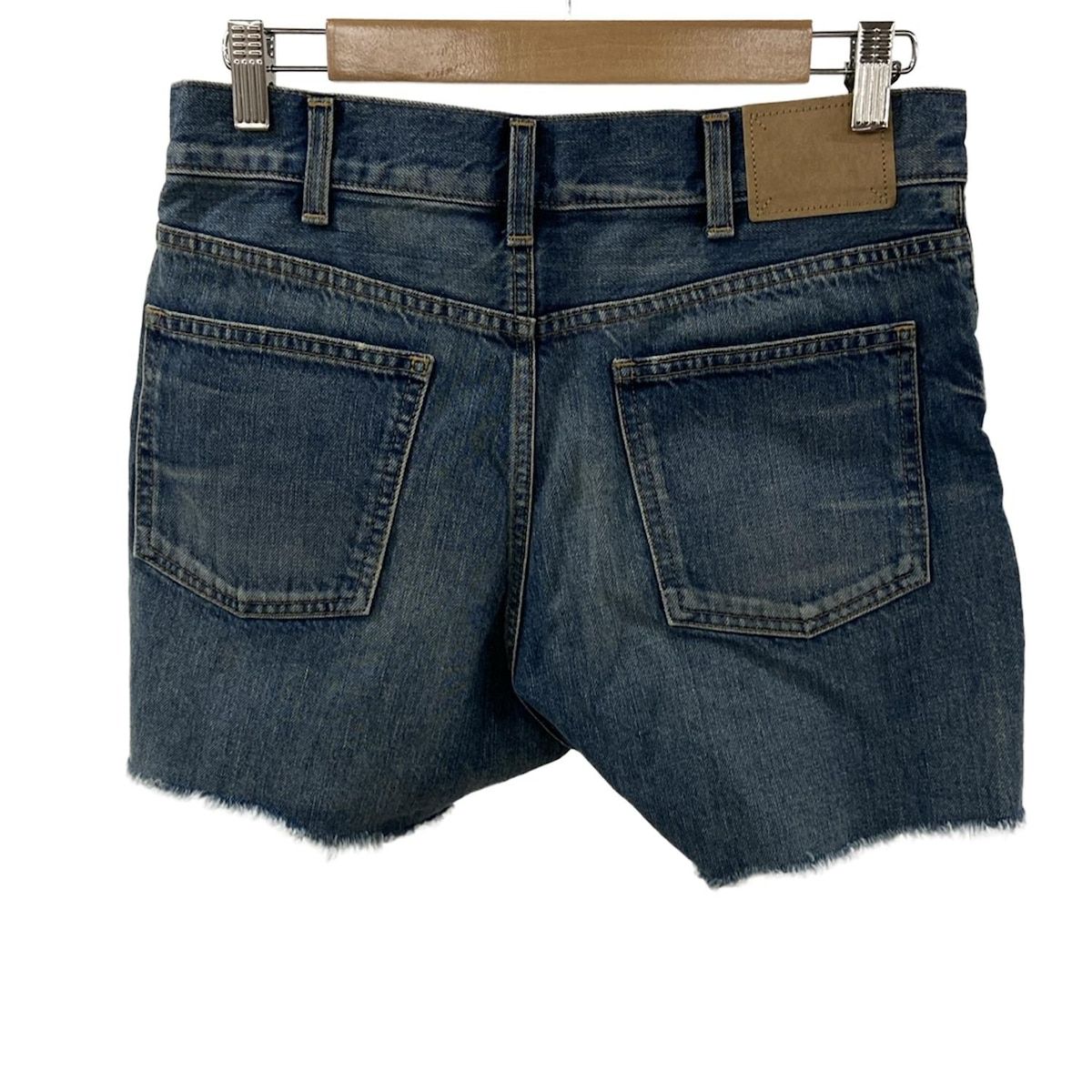 CELINE セリーヌ ジーンズ サイズ25 XS レディース ネイビー ショート ひざ上丈 ダメージ加工
