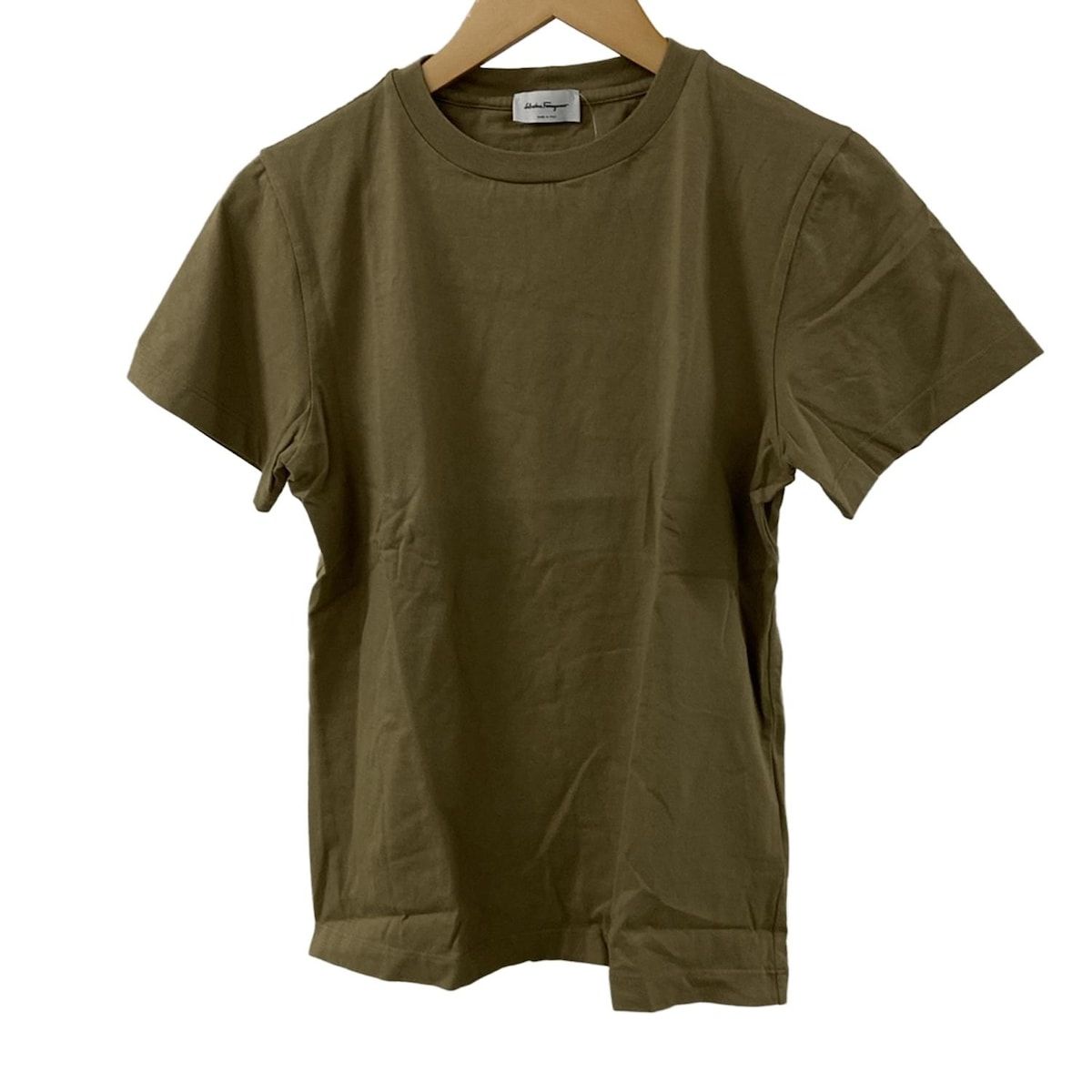 FERRAGAMO SalvatoreFerragamo サルバトーレフェラガモ 半袖Tシャツ サイズXS レディース カーキ クルーネック
